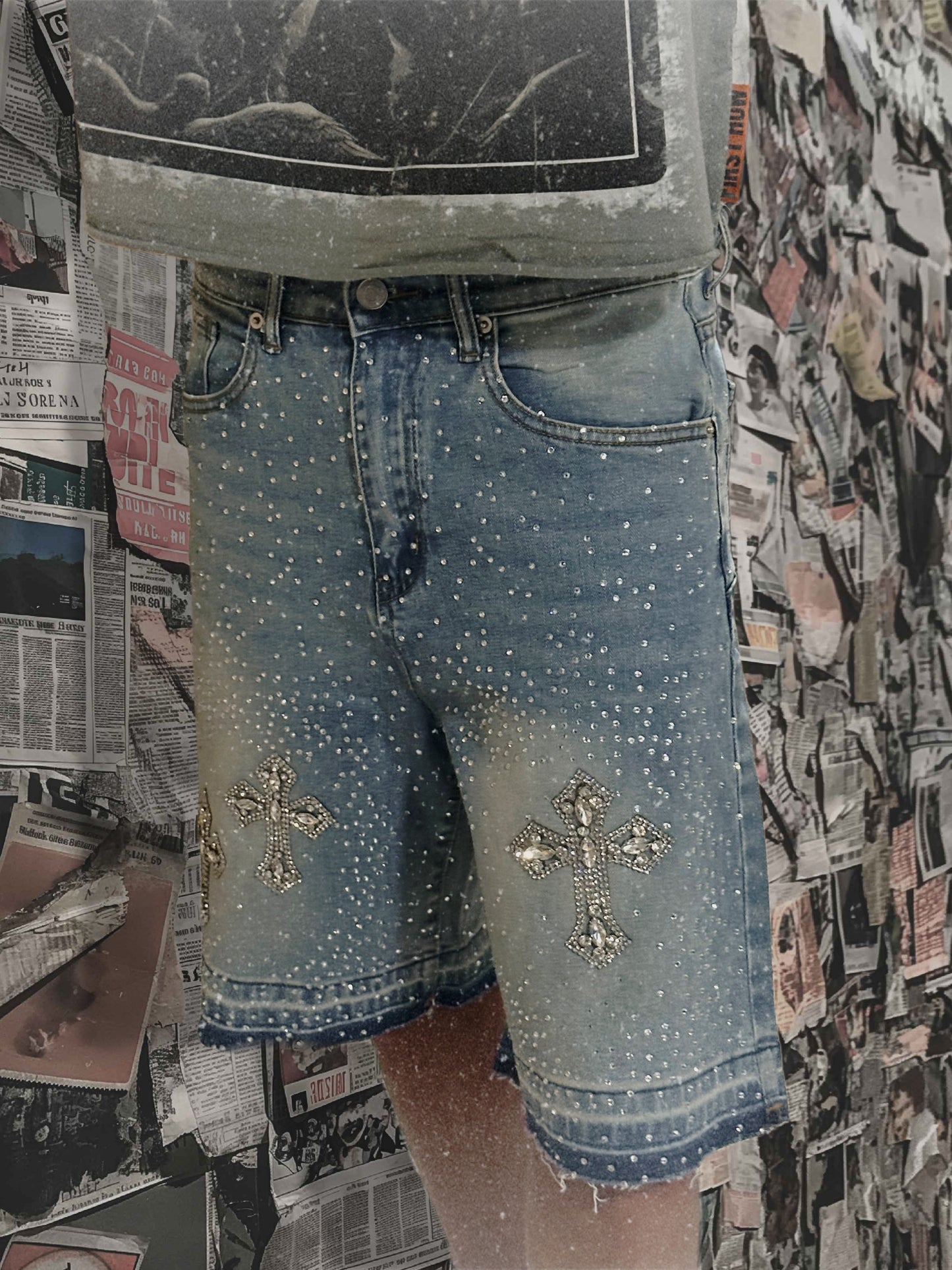 Cross Diamond Culture Denim Jorts