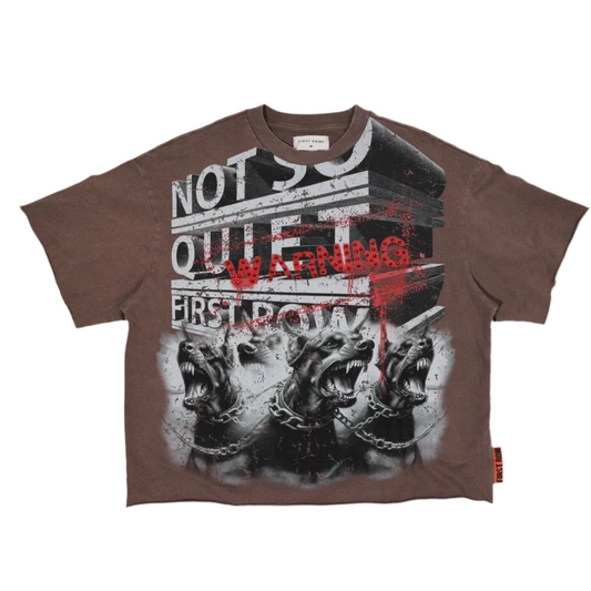 First Row Not so quiet cropped tee