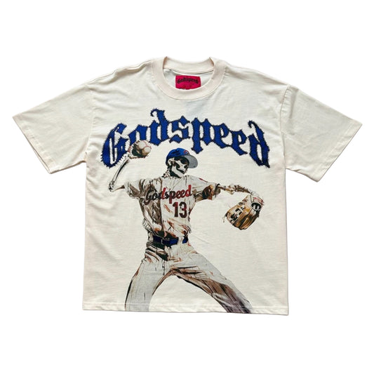 Skeleton baseball Godspeed tee