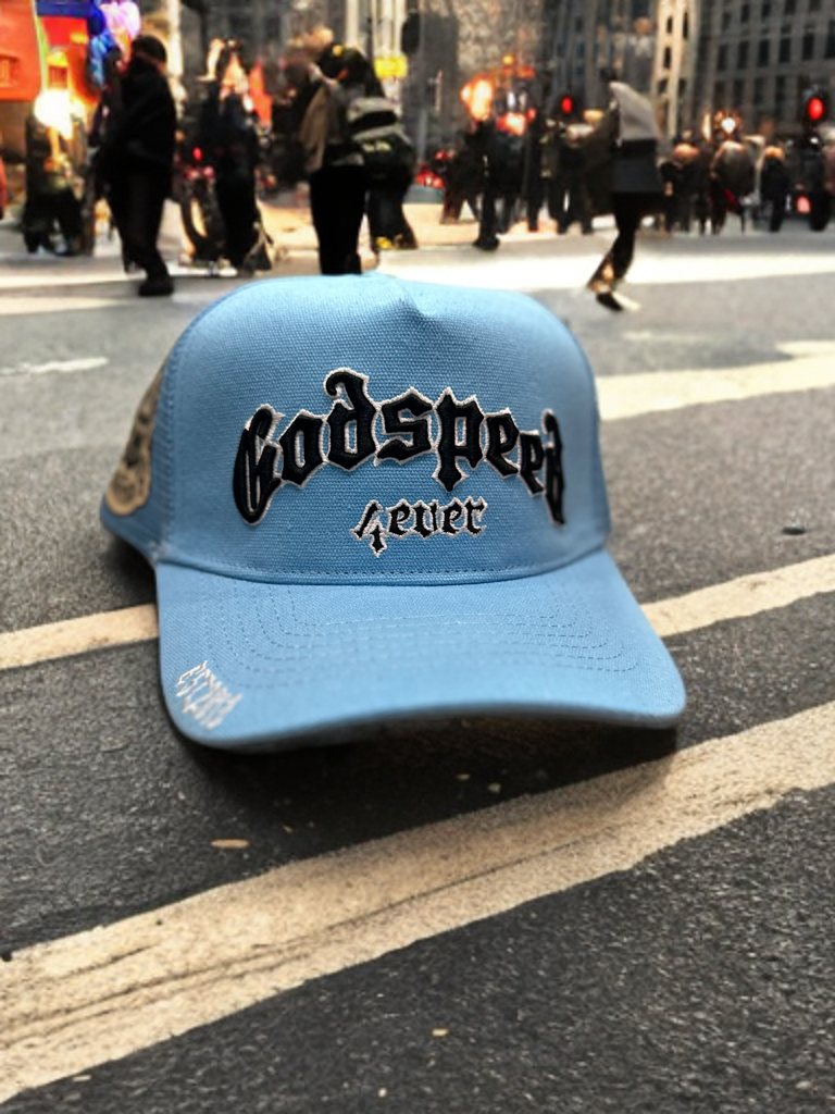 Godspeed 4ever Trucker hat | baby blue